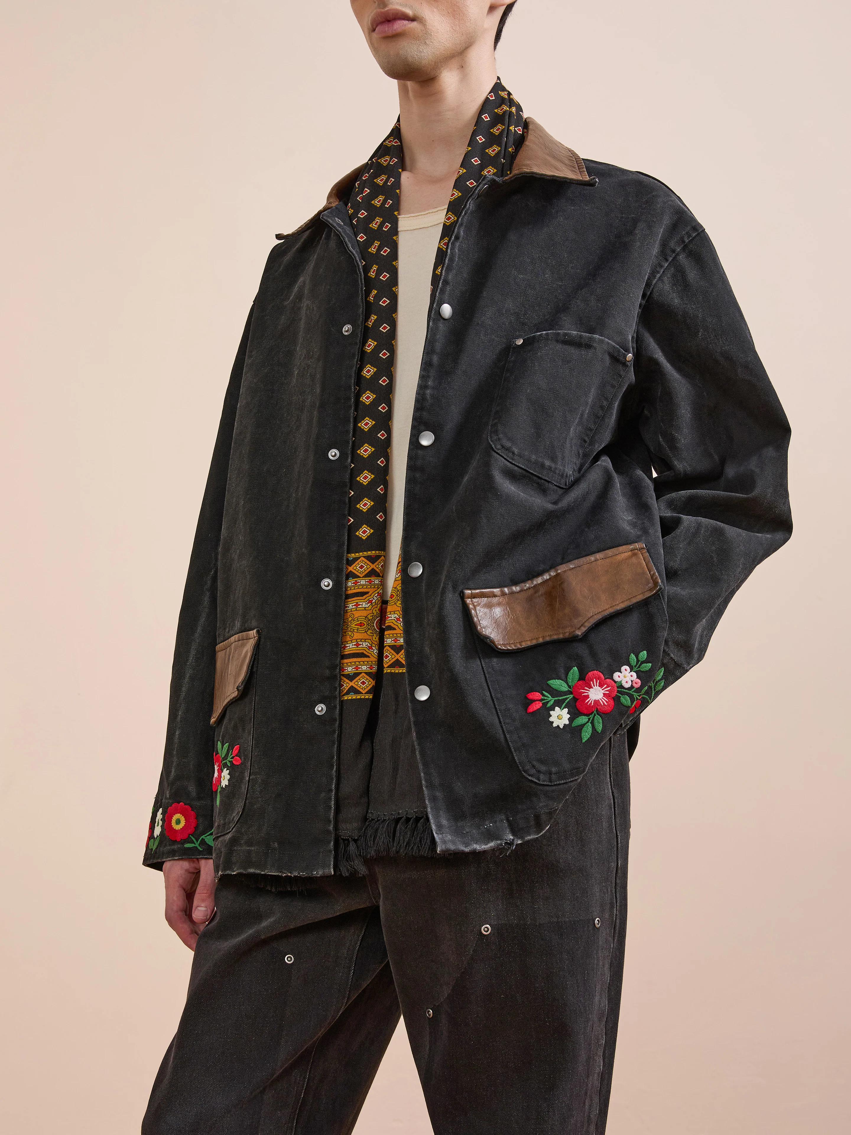 Canvas Embroidered Work Jacket - Image 3