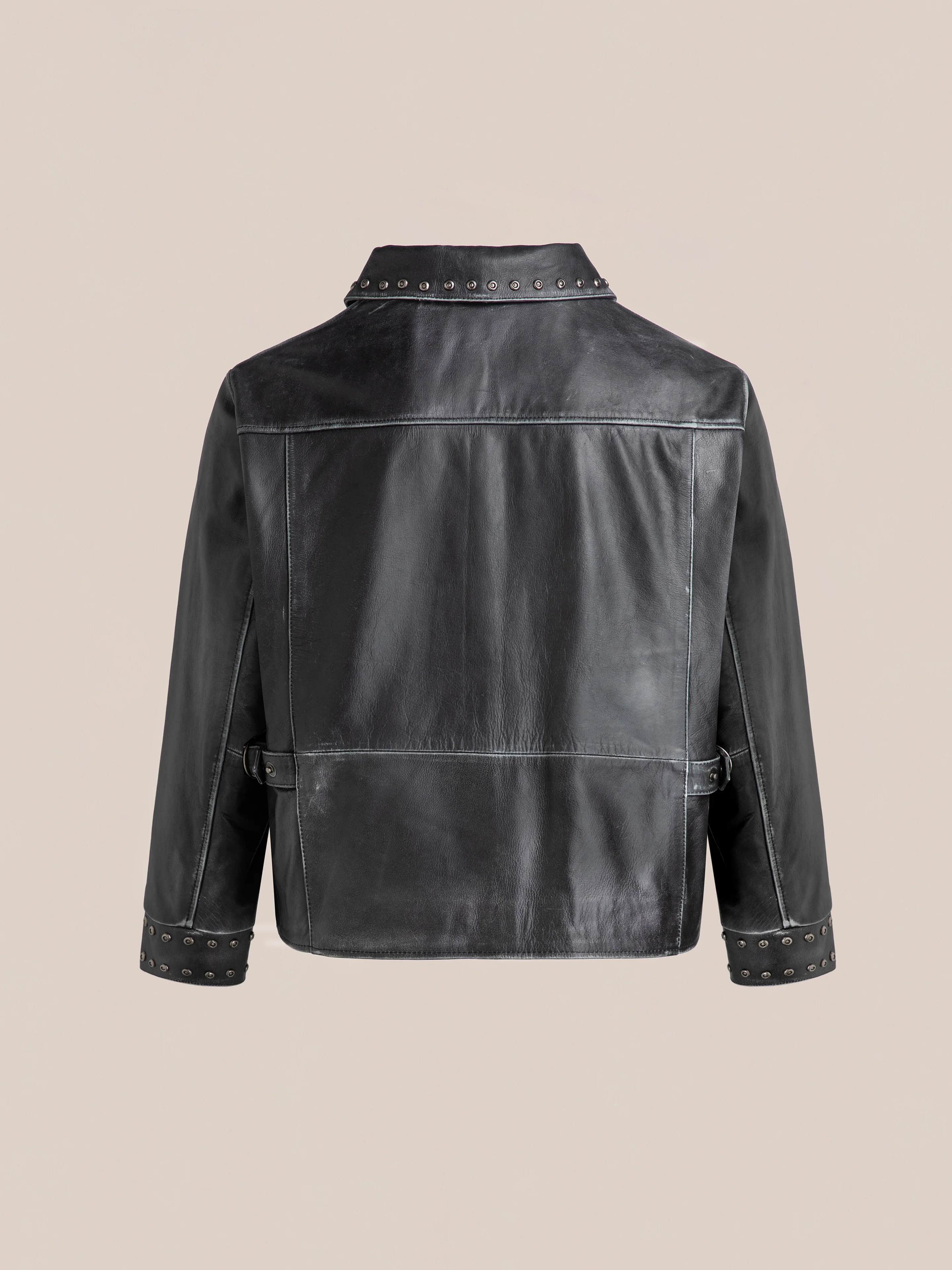 Studded Leather Pocket Jacket - Image 5