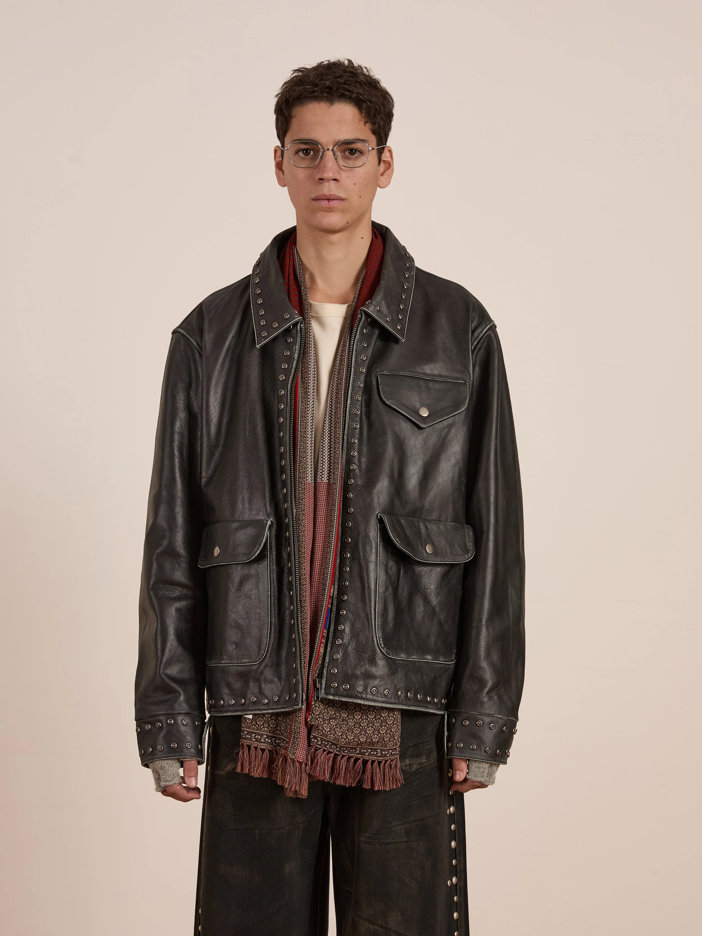 Studded Leather Pocket Jacket - Image 9