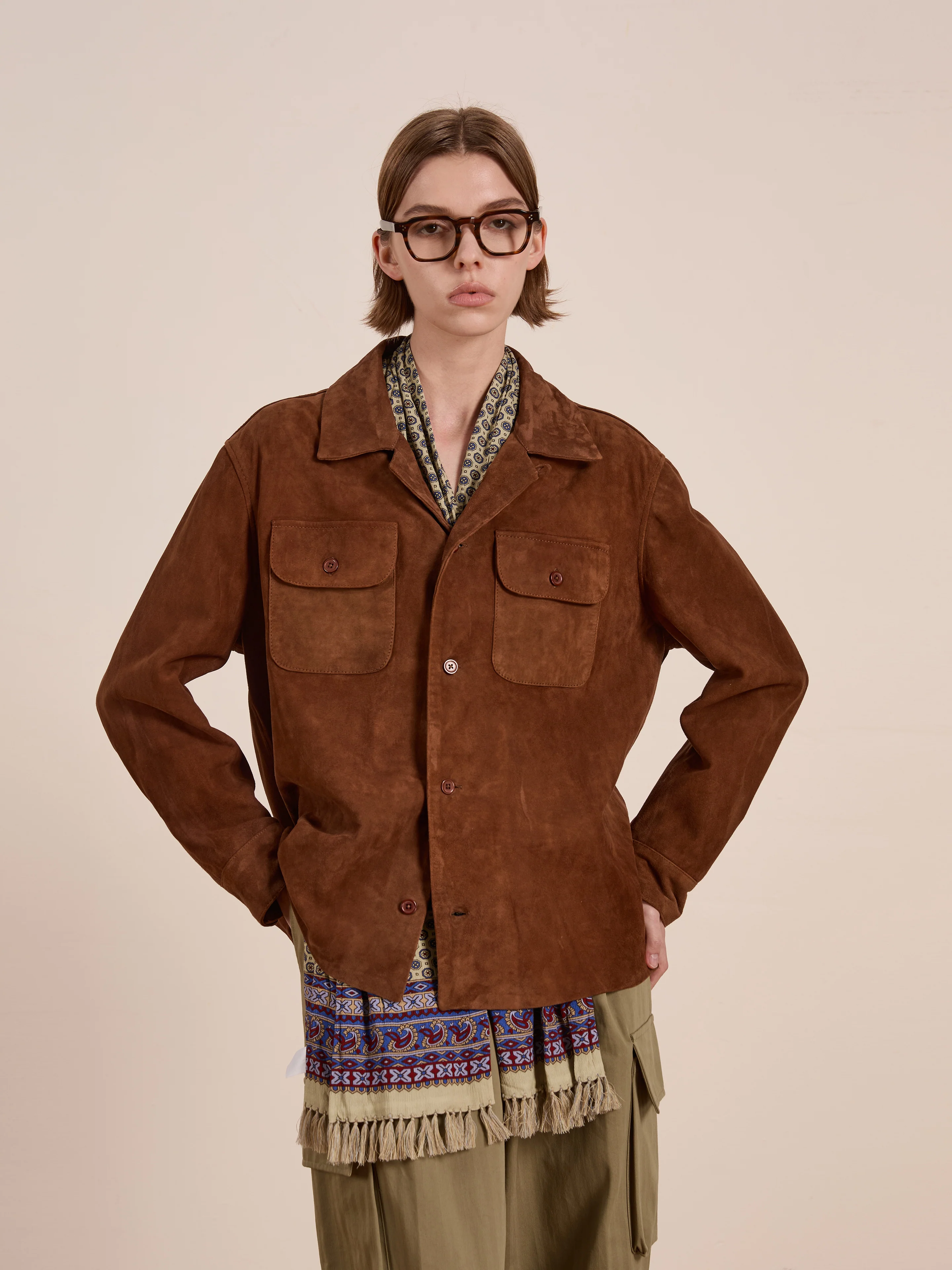 Suede Leather Camp Shirt - Image 4