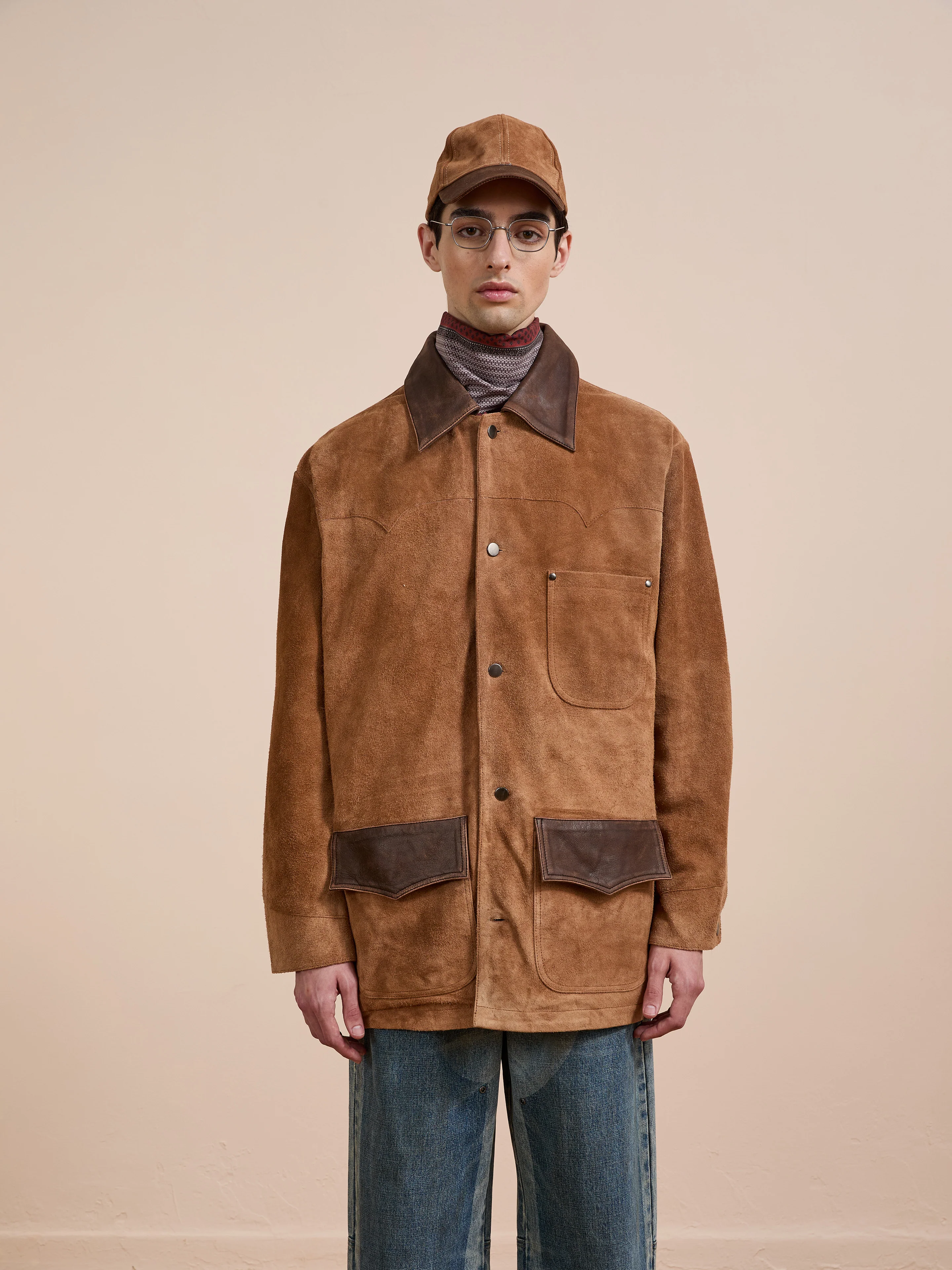 Suede Contrast Chore Jacket - Image 14