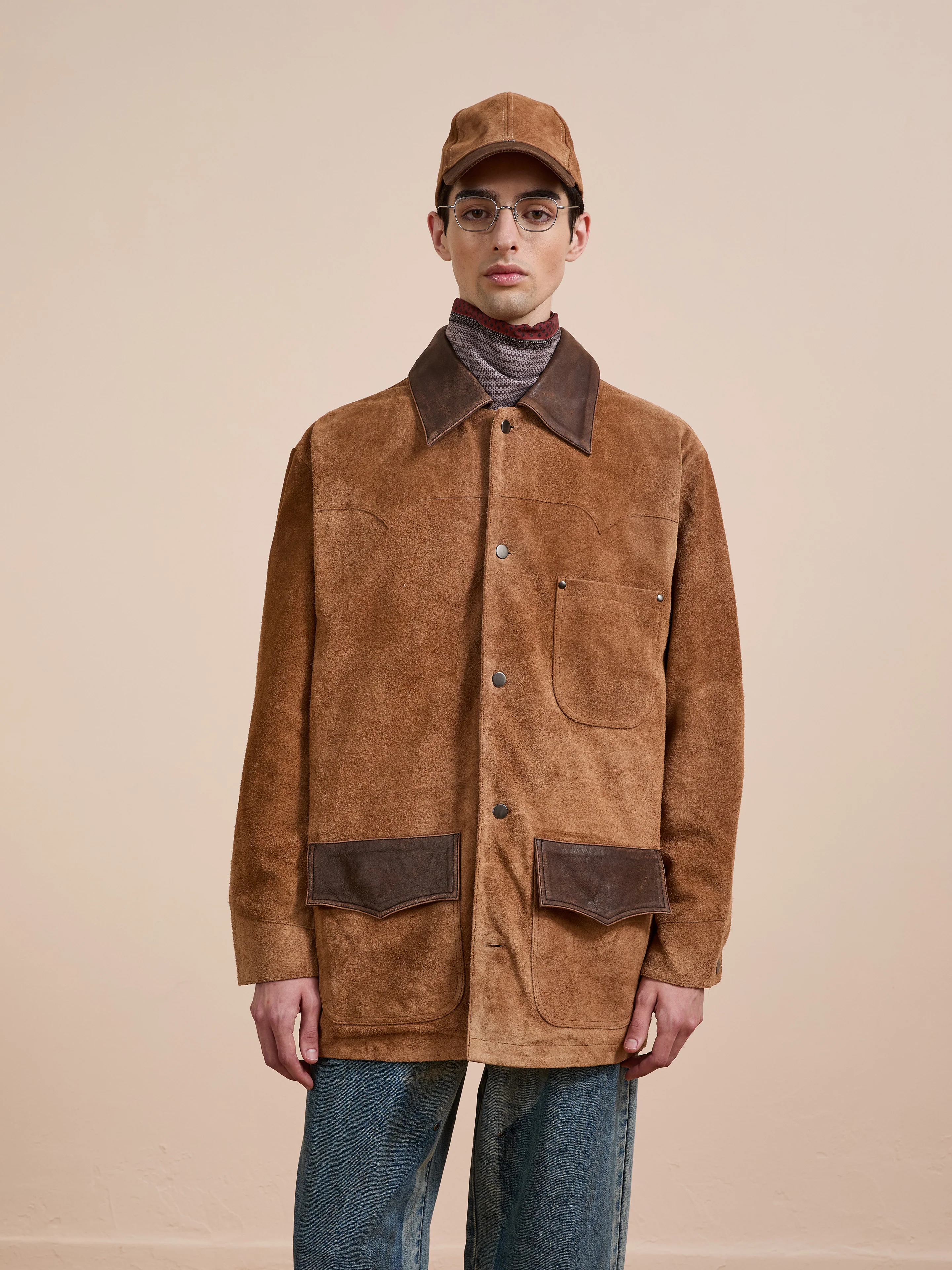 Suede Contrast Chore Jacket - Image 16