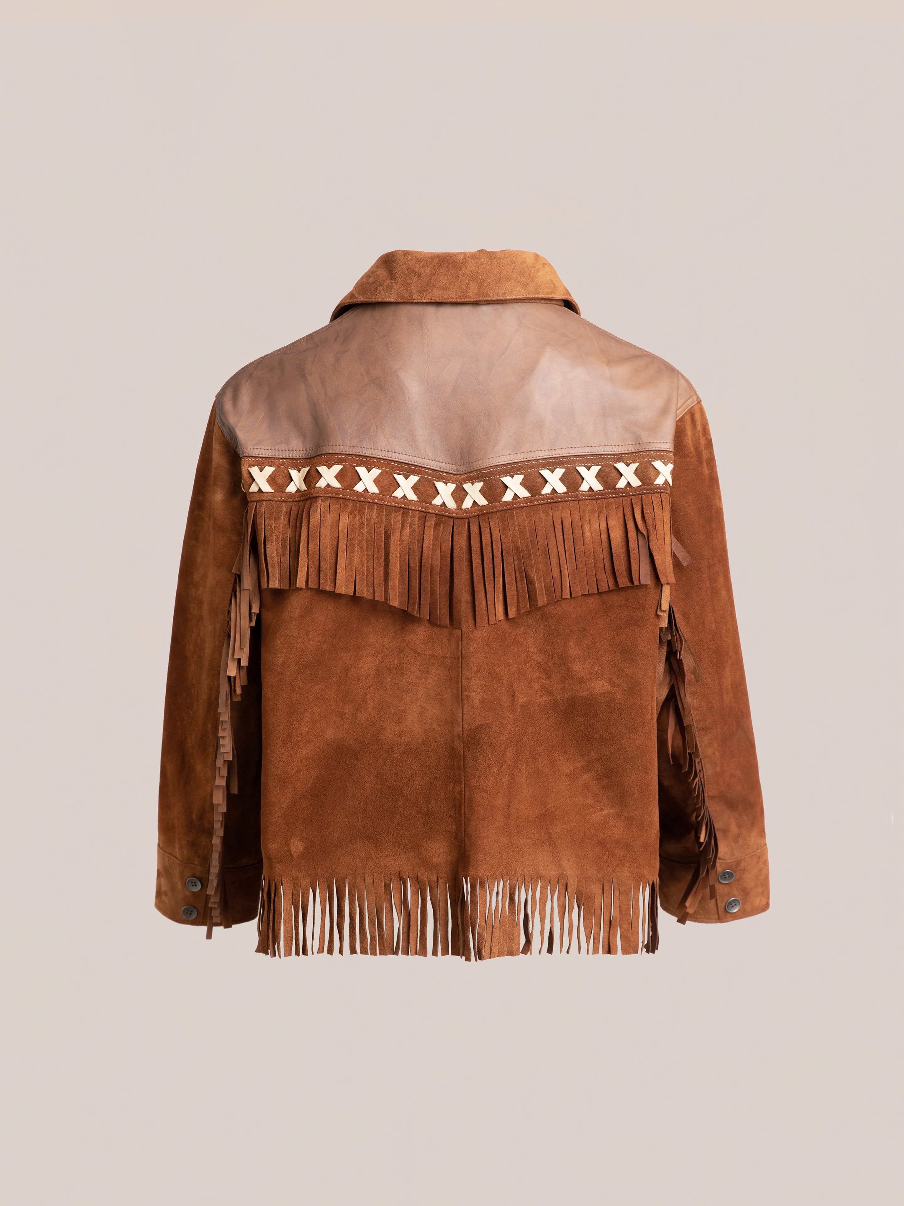 Western Fringe Suede Leather Jacket - Image 6