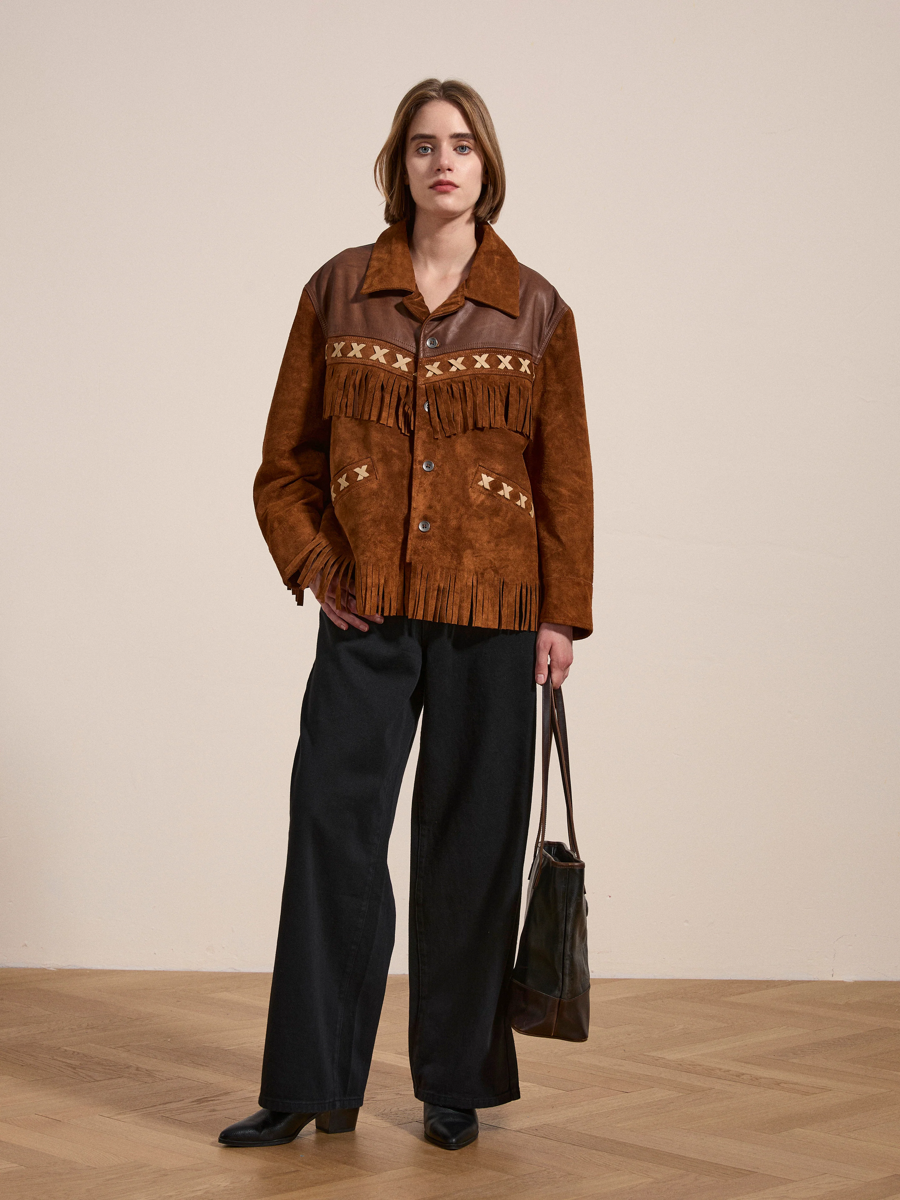 Western Fringe Suede Leather Jacket - Image 8