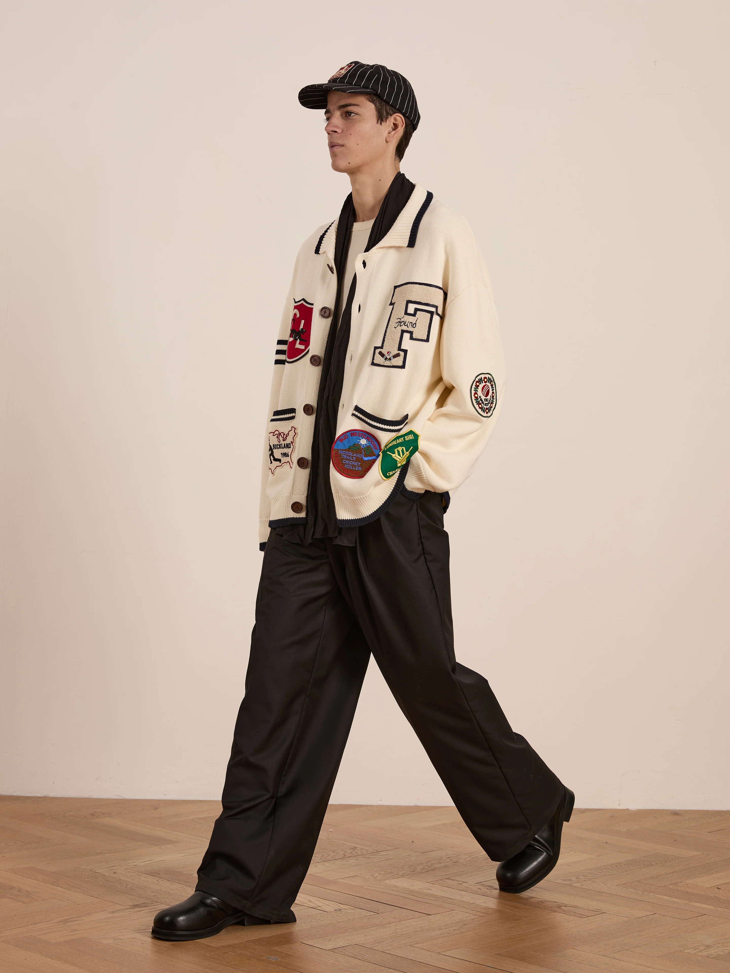 York Varsity Patch Collared Cardigan - Image 9